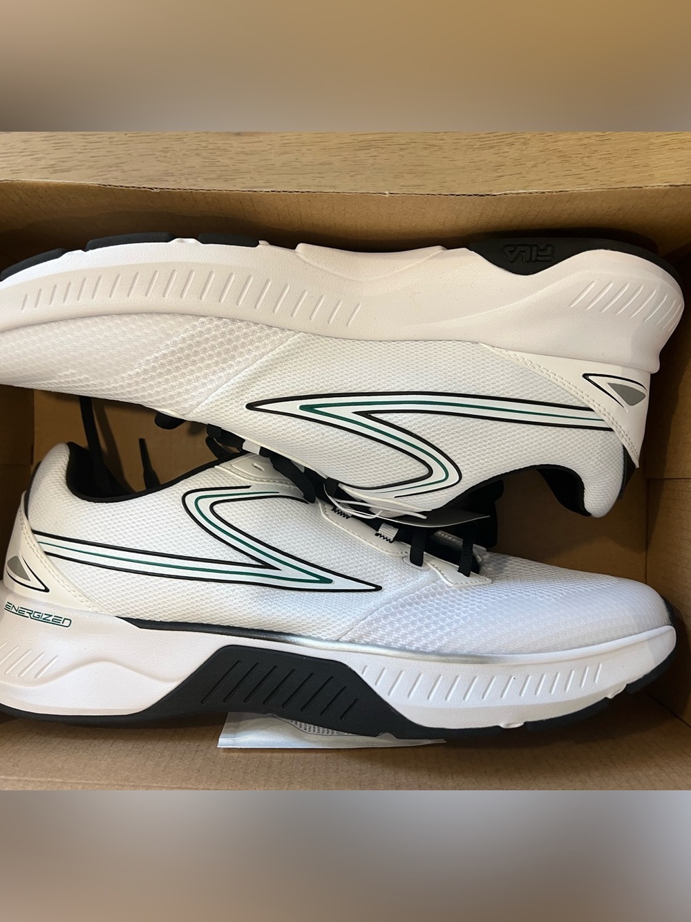 Fila White Athletic Sneakers with Black Soles - Men’s Sizes 11, 13